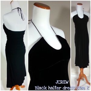JCREW Black Halter Long Dress size 2